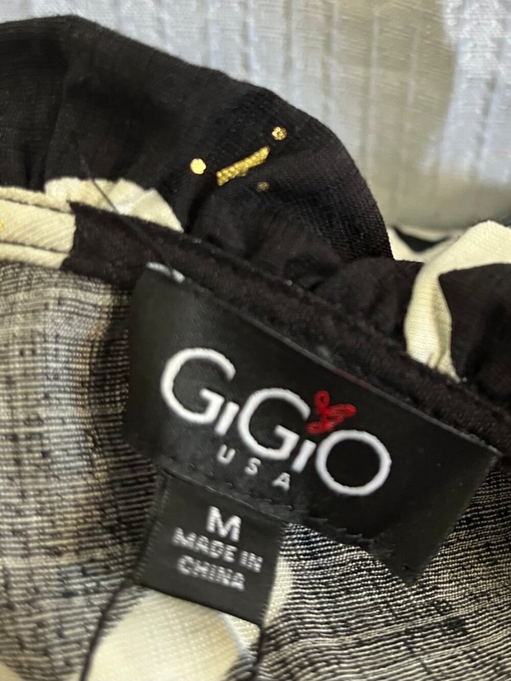 Gold Foil Dress by GIGIO in Black Tribal Print size M NWT - Picture 5 of 7